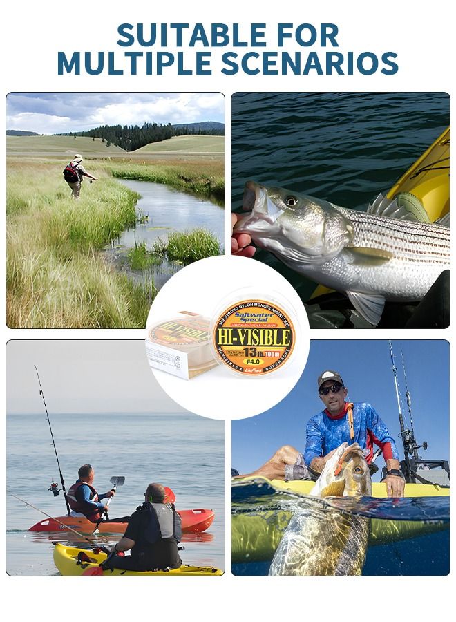 GROIC 100M Nylon String Fishing Line Cord Clear Premium 100% Fluorocarbon Strong Monofilament Wire Flexible Wear-resistant Super Pulling Force Cut for Hanging Decorations Beading Crafts Kite - Image 5