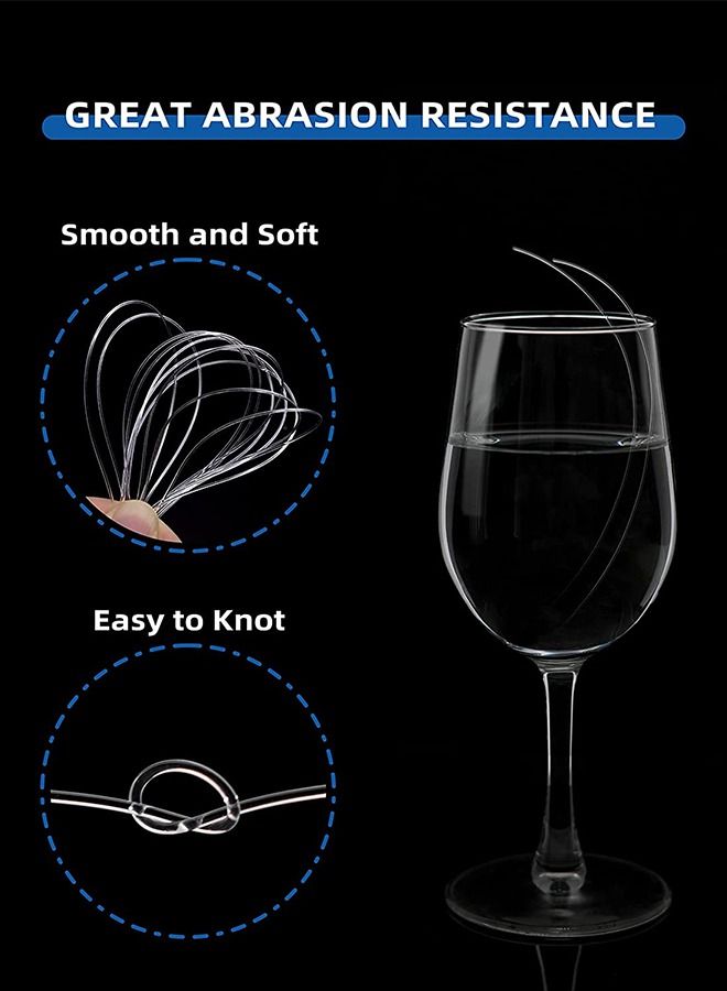 GROIC 100M Nylon String Fishing Line Cord Clear Premium 100% Fluorocarbon Strong Monofilament Wire Flexible Wear-resistant Super Pulling Force Cut for Hanging Decorations Beading Crafts Kite - Image 3