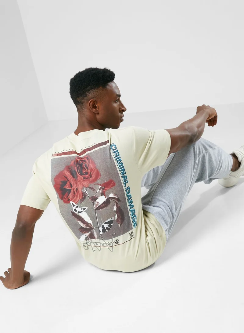 CRIMINAL DAMAGE Butterfly Rose T-Shirt