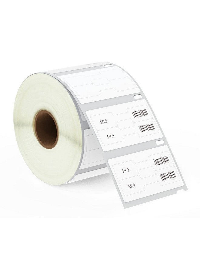 BETCKEY - Barbell Style Jewelry/Price Tag Labels Replace For Dymo 30299 (3/8" X 3/4") - Compatible With Dymo Labelwriter 450, 4Xl & Zebra Desktop Printers [1 Roll/1500 Labels] - Image 1
