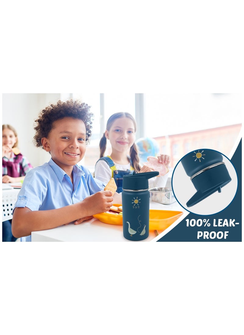 B&B - B&B Kids Stainless Steel Water Bottle with Straw Kids Insulated Water Thermos for School, Trip & Travel,Water Bottles for Boys Girls Reusable Double Wall Vacuum Leak Proof BPA Free - Image 1