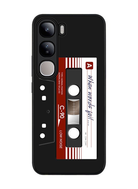 For vivo V40 Lite Case,Slim fit Camera Protection, Shockproof Thin Phone cover - When Words Fail (Black Tape)