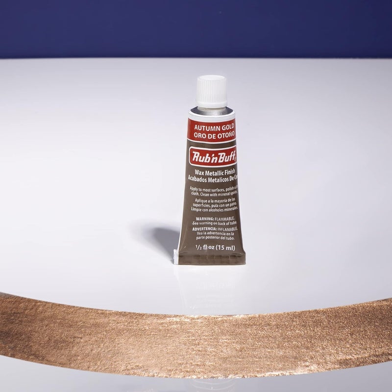 AMACO Rub n Buff Wax Metallic Finish in Autumn Gold - 15ml Tube for Furniture Finishing and Restoration - Image 2