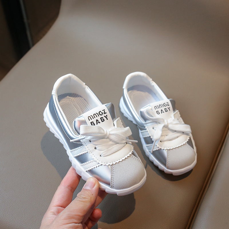 Girls' Sneaker 2024 New Korean Style Soft Bottom Lace-Up Children'S Board Shoes Boys' Shallow Mouth All-Match Running Shoes - Image 4