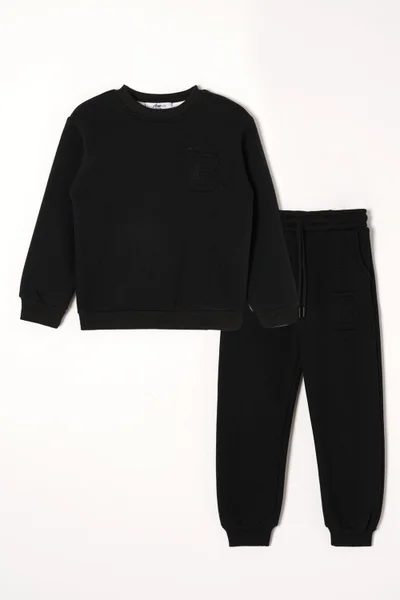 زيبكيدز B Printed Black Color Boy Tracksuit