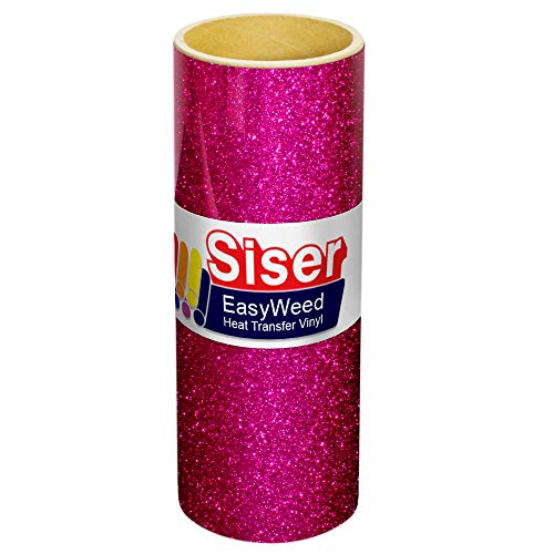 Siser Glitter Heat Transfer Vinyl 20 Inch x 12 Inch Sheet (Hot Pink) - Image 5