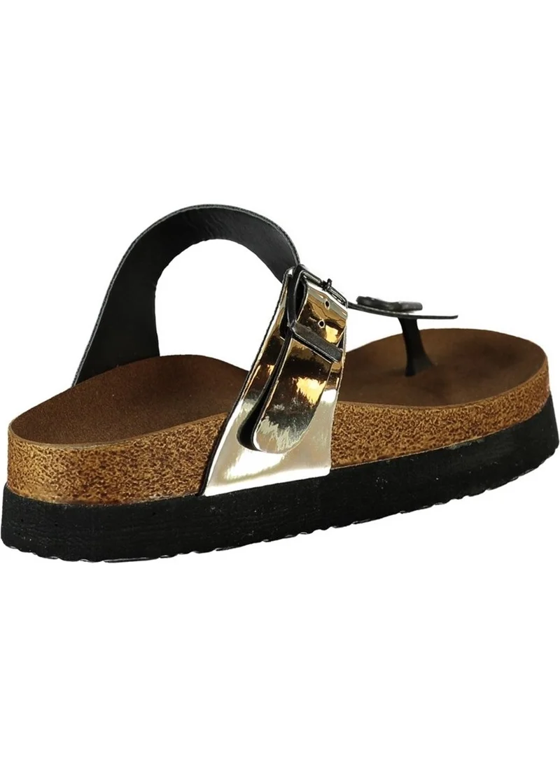 Fox Shoes Women's Gold Flip Flops B777731034