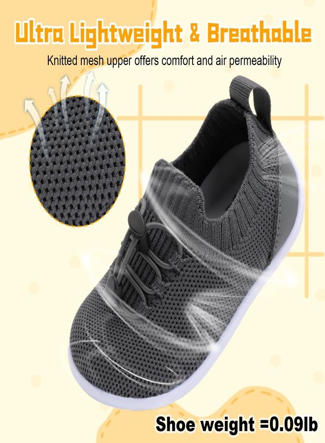 FEETCITY Baby First Walking Shoes Boys Girls Infant Shoes Toddler Sneakers Anti-Slip Newborn Crib Shoe Dark Grey - Image 5