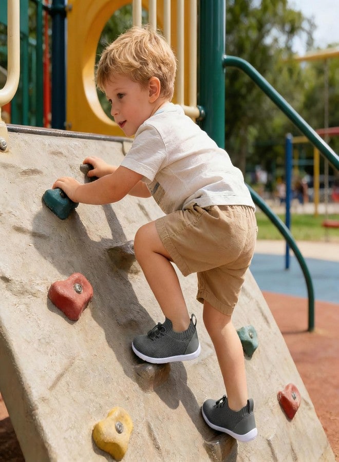 FEETCITY Baby First Walking Shoes Boys Girls Infant Shoes Toddler Sneakers Anti-Slip Newborn Crib Shoe Dark Grey - Image 2
