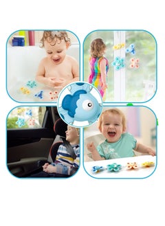 NIBEMINENT Suction Cup Spinner Toys, 4 Pcs Simple Dimple Toy, Spinning Top Toy Bath Travel for Bathrooms, Dining Tables, Refrigerators, Glass windows, Best Gifts Toddler Boy Girl  - Image 4