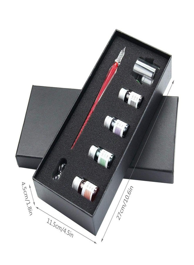 kreni Crystal Glass Dip Fountain Pen with 4 Ink Set for Drawing Doodling Mandala Art (Color may vary) - Image 2