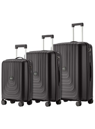 Unisex PP Fashion Trolley Luggage Set Lightweight Hard-Shell Spinner luggage with 360° Degree 4 Twin Wheel and Safe Zippers KH1009 Black - pzsku/ZE9EE580C3453FE5A8EC1Z/45/1741166200/bb931c02-072b-449b-a644-1e00cd04b9ef
