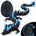 Monjita 3D Printed Dragon Egg Toy with Glow in The Dark Articulated Easter 3D Printed Animals Fidget Hatchable Fantasy Egg Gift for Kids Adults UV Light Reactive Dragon Figurine Blue - Image 2