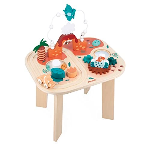 Janod Dino Dinosaur Activity Table 1574 x 1259 x 2047 Sorting Shapes by Color Stimulates Motor Skills Engaging Activities for Early Learning Wooden Design - Image 1