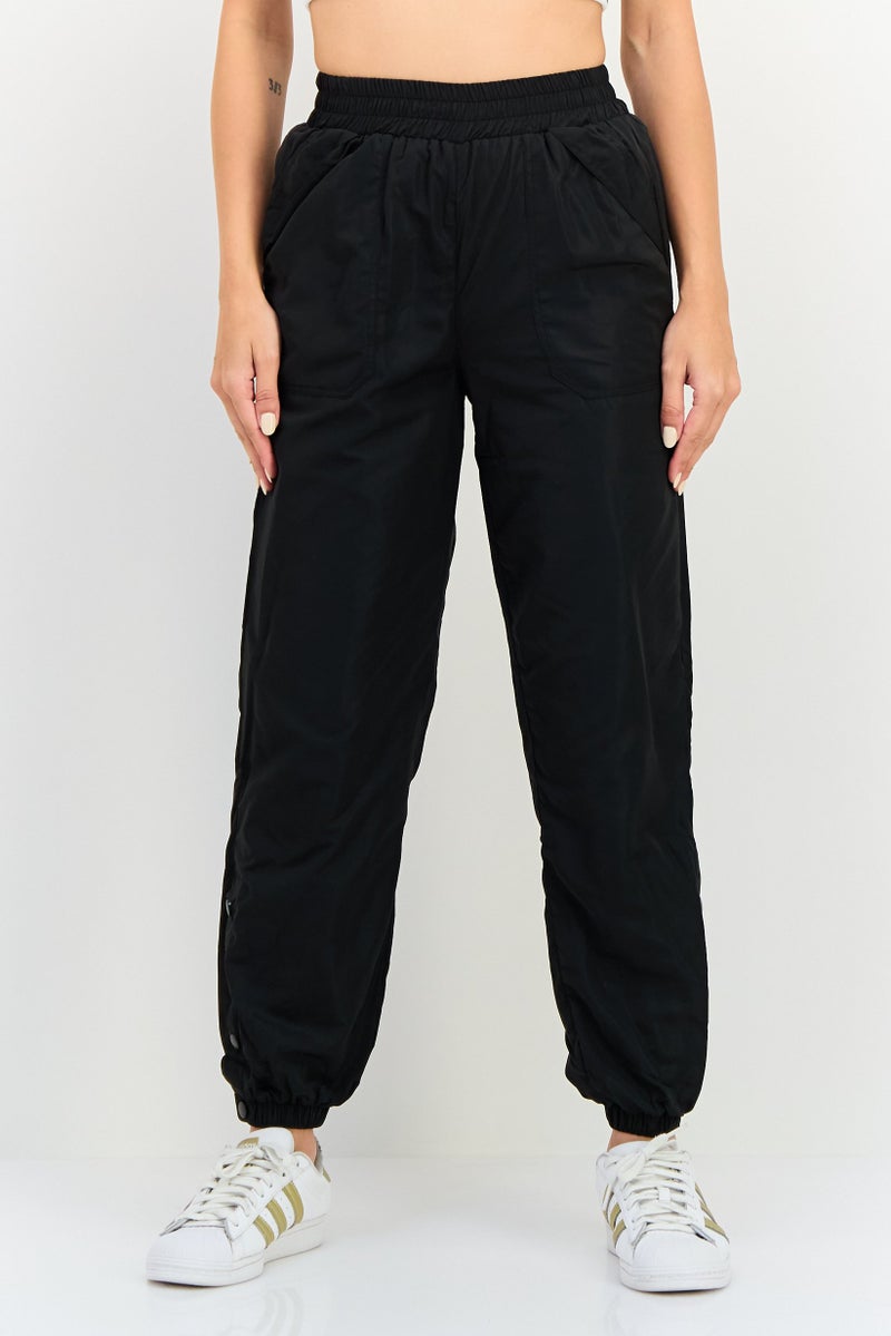 FOREVER 21 Women Regular Fit Solid Jogger Pants, Black - Image 1