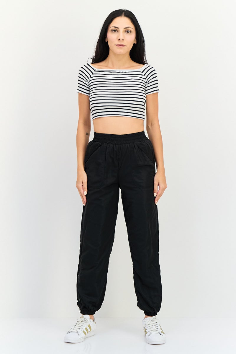 FOREVER 21 Women Regular Fit Solid Jogger Pants, Black - Image 4