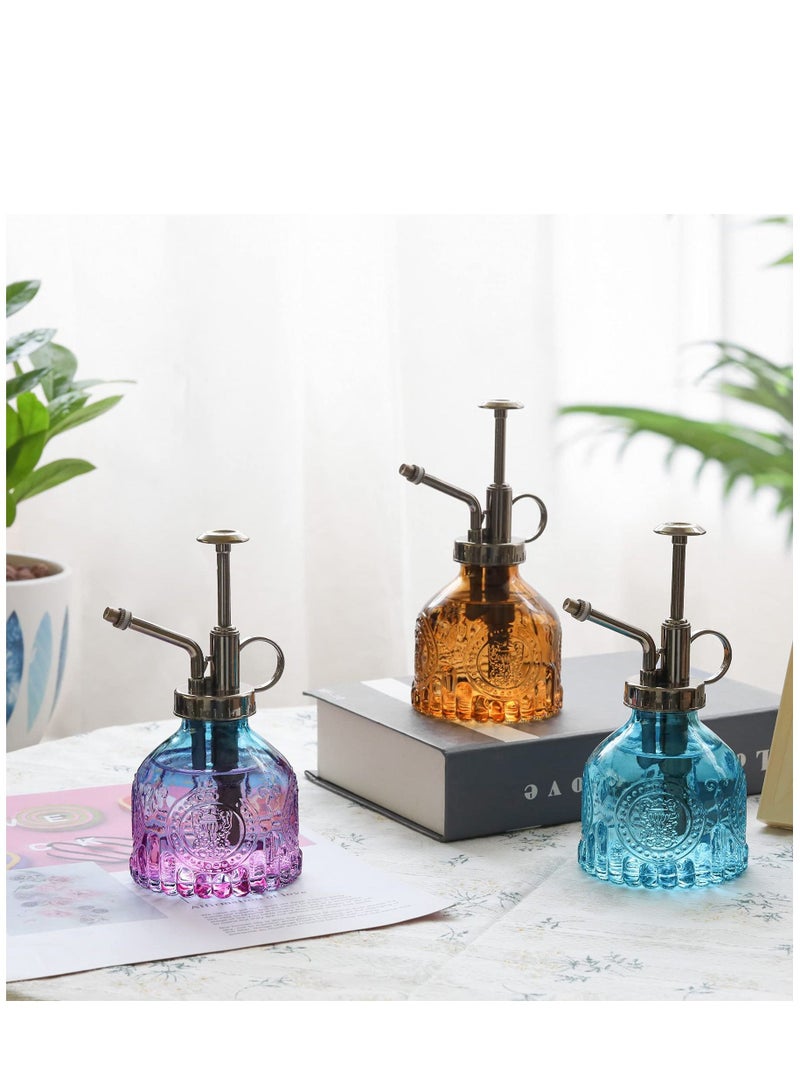 KASTWAVE Glass Plant Spray Bottle, 200ML Vintage Spray Bottle with Top Pump, Fine Mist Garden Flower Sprayer Small Decorative Spritzer Watering Can Gift for Indoor Outdoor Succulent House Plant (Blue)  - Image 4