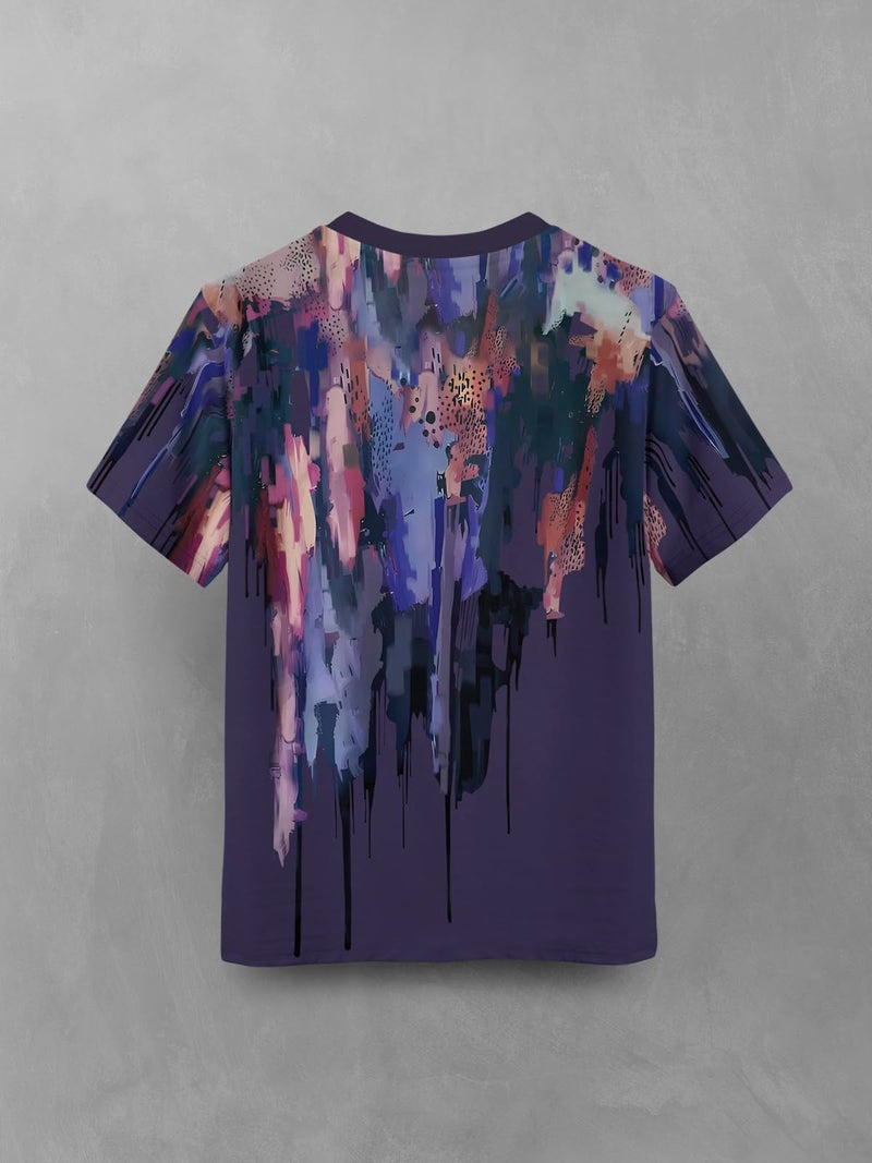 HELLCAT Trendy Front & Back Graphic Printed Cotton Blend Half Sleeve Premium Round Neck Tshirt for Boys Purple 3-4 Years - Image 3
