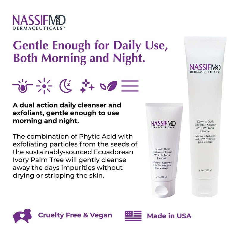 NassifMD Dawn to Dusk Foaming Facial Cleanser Vegan Cleanser Face Wash for Women, Gentle and Hydrating Cream Wash for Dry or Oily Skin, Hydrating - Image 3