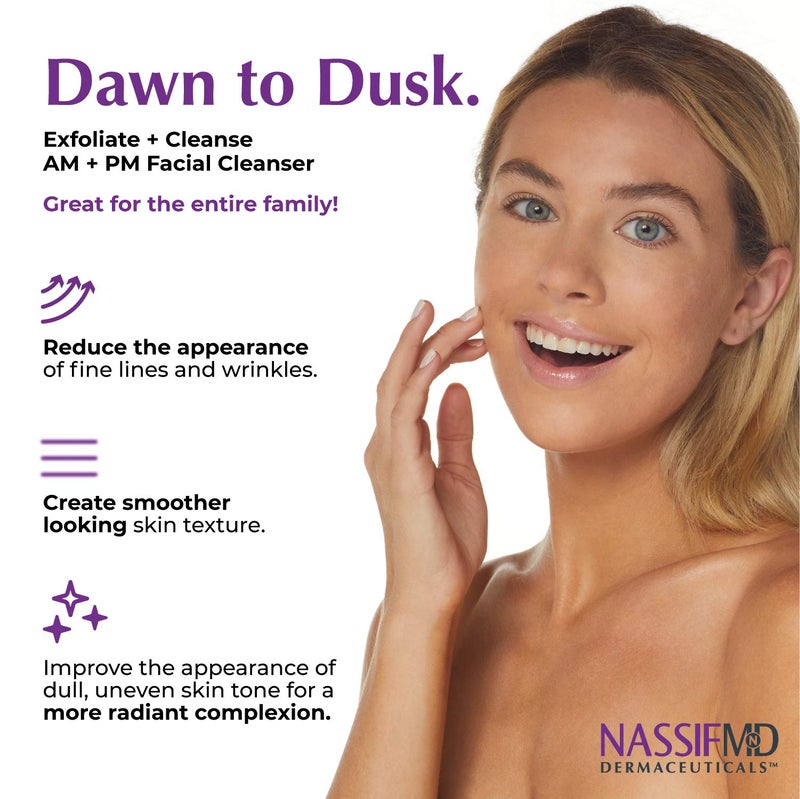 NassifMD Dawn to Dusk Foaming Facial Cleanser Vegan Cleanser Face Wash for Women, Gentle and Hydrating Cream Wash for Dry or Oily Skin, Hydrating - Image 2