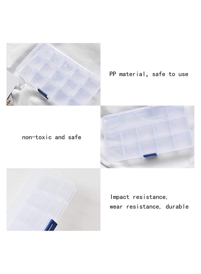 24 Grid Clear Plastic Organizer Box with Adjustable Dividers for Jewelry - Image 2