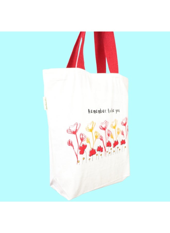 earthsave Earthsave Canvas Zipper Tote Bag for Women Printed Multipurpose Cotton Bags Cute Hand Bag for Girls  - Image 3