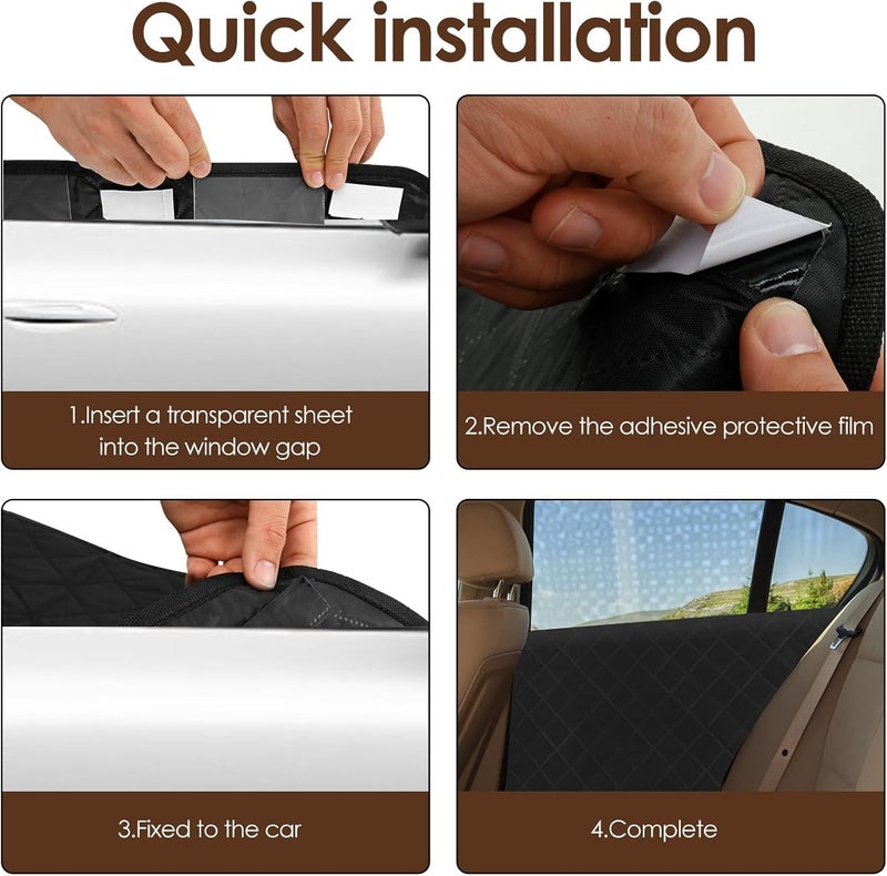 Pet Car Door Shield: 2Pcs Black Durable Oxford Cloth - Easy Tool-Free Installation Hook And Loop Strips, Scratch & Stain Prevention For Pet Travel Road Trip Car Interior Protection - Image 3