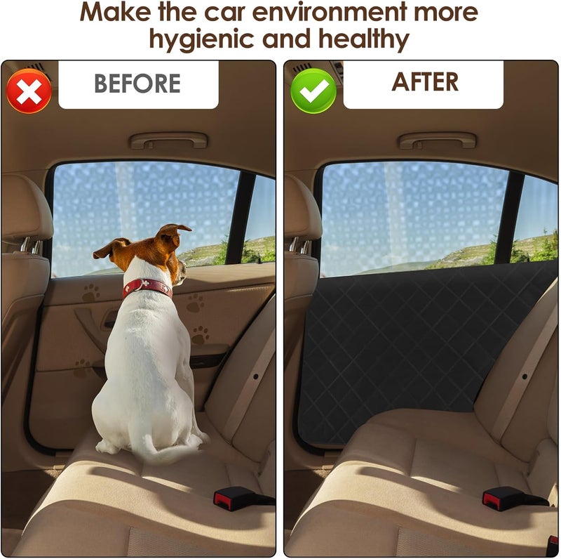 Pet Car Door Shield: 2Pcs Black Durable Oxford Cloth - Easy Tool-Free Installation Hook And Loop Strips, Scratch & Stain Prevention For Pet Travel Road Trip Car Interior Protection - Image 4