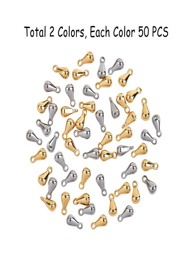 UNICRAFTALE 100pcs Extender Chain Drop Stainless Steel Pendants 6mm End Drop Charms Terminators Mixed Color Teardrop Charm Connector for DIY Jewelry Making & Crafting - Image 4
