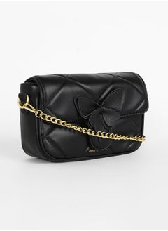 Haute Sauce The Quilted Butterfly Shoulder Bag - Midnight Black  - Image 5