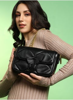 Haute Sauce The Quilted Butterfly Shoulder Bag - Midnight Black  - Image 3