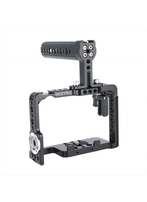 Camera Cage Kit for Sony A7RIII/ A7RIV/ A7III/ A7SIII/ A7RII/ A7SII/ A7II/ A9, with Cheese Top Handle and Cable Lock Clamp - 190