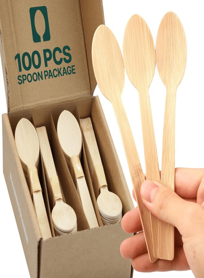 Bamboware - Bamboo Cutlery Spoon Bulk Package 100 Pieces - Image 1
