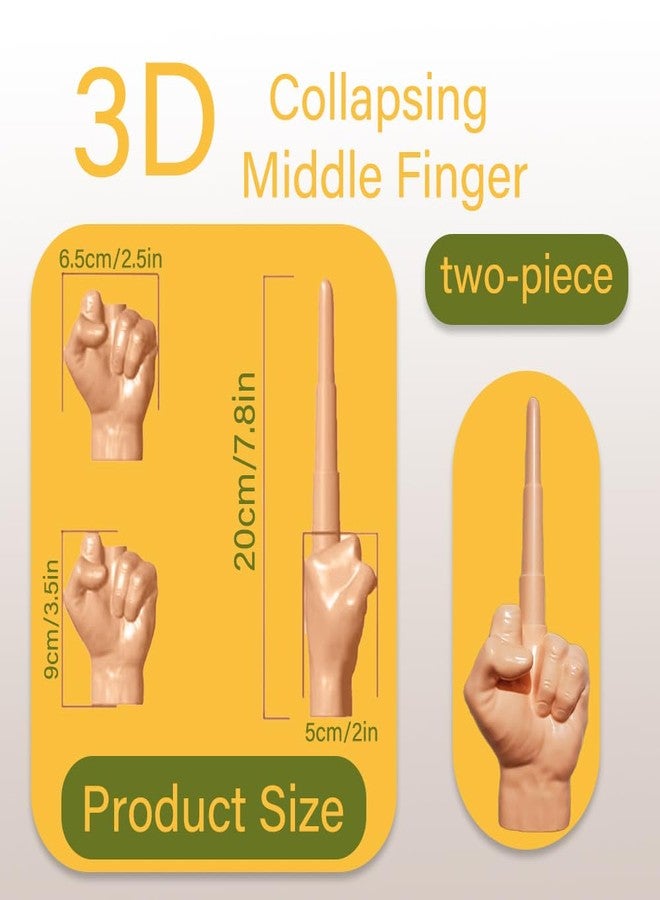 TAROTKIN 3D Collapsing Middle Finger, 2 pcs Collapsible Middle Finger Gifts, Fun and Realistic Design, Hilarious Prank, A Hilarious Gag Gift, White Elephant - Image 2