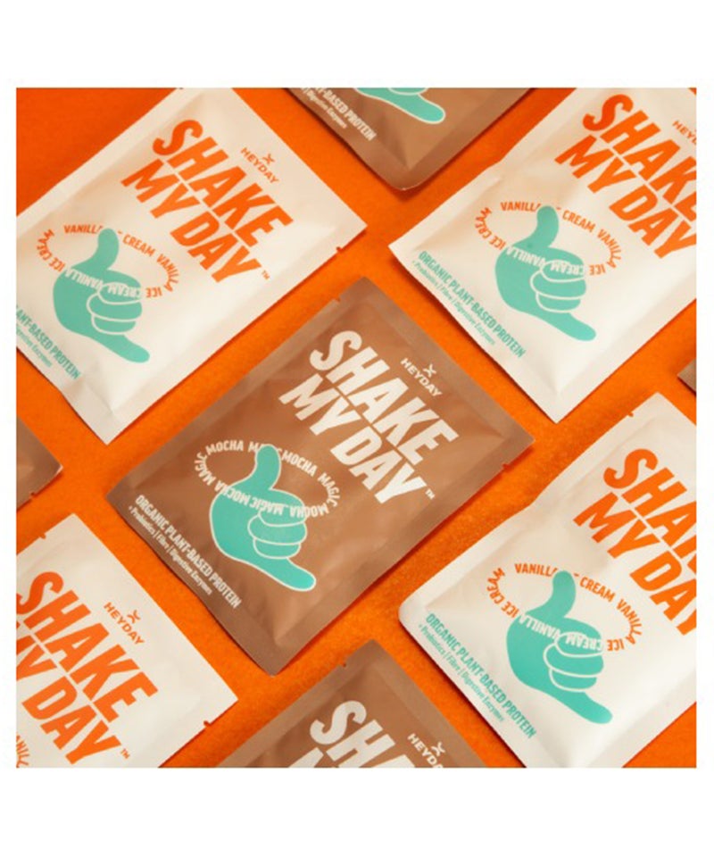 heyday Shake My Day Organic Plant-Based Protein Powder | Pea & Rice Protein | Muscle Support And Recovery & Weight Loss | Vegan, Non-GMO, Gluten-Free, Nut-Free, Soy-Free | Mocha Single Sachets - Image 3
