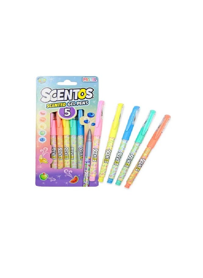 سينتوس أقلام جل معطرة من SCENTOS مكونة من 5 قطع باستيل 