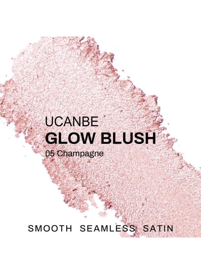 Ucanbe Baked Blush for Cheek, Glow Blushing Palette - Seamless Silky Blendable Powder Blush Makeup Palette, Delivering Long Last Natural Ruddy Complexion, 05 Champagne - Image 3
