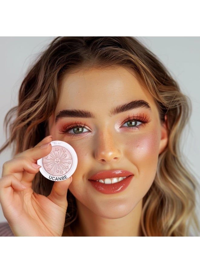Ucanbe Baked Blush for Cheek, Glow Blushing Palette - Seamless Silky Blendable Powder Blush Makeup Palette, Delivering Long Last Natural Ruddy Complexion, 05 Champagne - Image 4