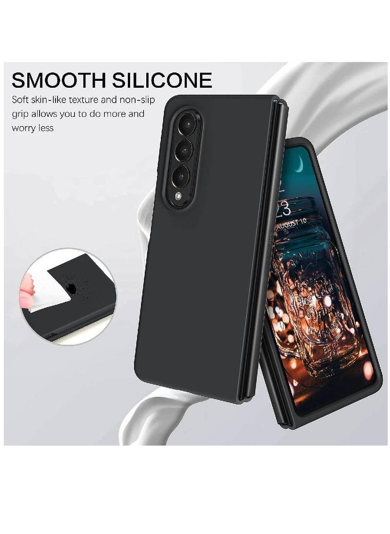 ZOOMEE - Protective Soft Silicone Gel Rubber Bumper Slim Hard PC Thin Shockproof Case Cover For Samsung Galaxy Z Fold 4 Black - Image 1