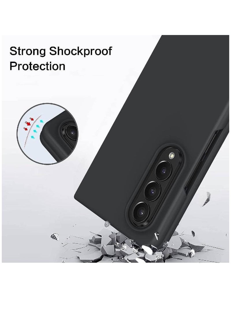 ZOOMEE - Protective Soft Silicone Gel Rubber Bumper Slim Hard PC Thin Shockproof Case Cover For Samsung Galaxy Z Fold 4 Black - Image 1