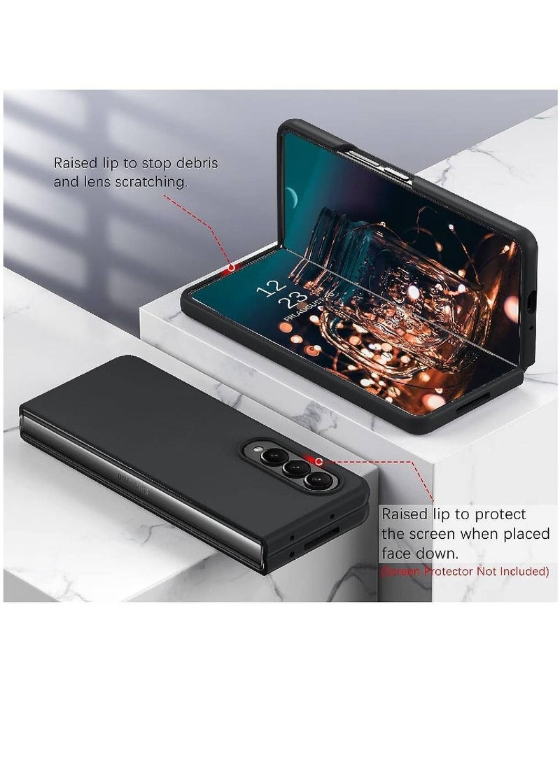 ZOOMEE - Protective Soft Silicone Gel Rubber Bumper Slim Hard PC Thin Shockproof Case Cover For Samsung Galaxy Z Fold 4 Black - Image 1