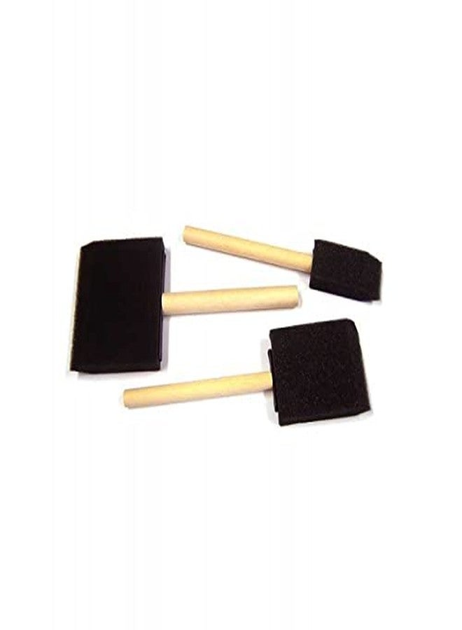 Ditya Crafts Arham Mktg Foam Brush for Art and Craft | Foam Brush with Wooden Handle for Painting Graffiti Dust Cleaning | Set of 3 with Different Sizes - Image 1