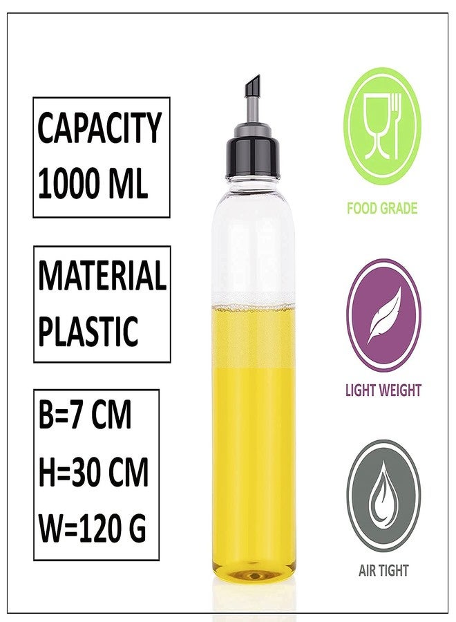 XML Food-Grade Plastic 1 litres Oil Dispenser bottle for Cooking, Easy Flow Oil and Vinegar, Oil Pourer, Liquid Dispenser, Transparent, Unbreakable (PACK OF -1), clear, transperant, standard (XODP) - Image 3