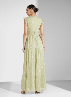 Maya V-Neck Flutter Sleeve Maxi Dress  - Image 2