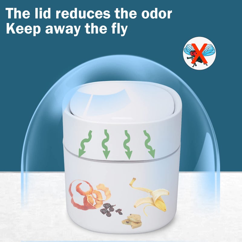 Business King سلة مهملات مكتبية صغيرة من بيزنس كين مع غطاء و180 كيس قمامة، سلة نفايات صغيرة بسعة 0.5 جالون، سلة قمامة مغطاة بلاستيكية لسطح المكتب - Image 4