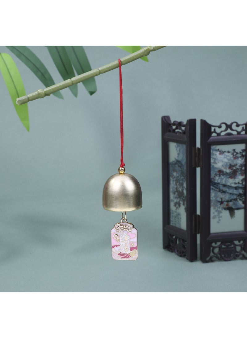 Generic Alloy Wind Chimes Chinese Red Inspirational Text Gift Pink Margin 