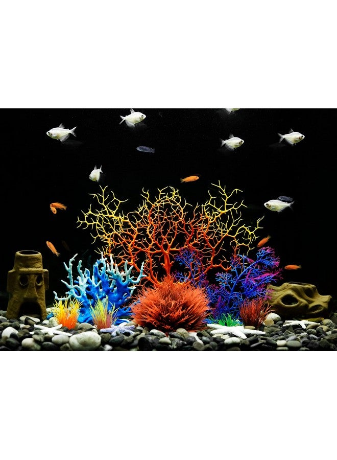 ماي لايف أونيت نباتات أحواض السمك، مجموعة من 7 قطع من زينة المرجان الصناعي لتزيين حوض السمك (متعدد الألوان) - Image 5