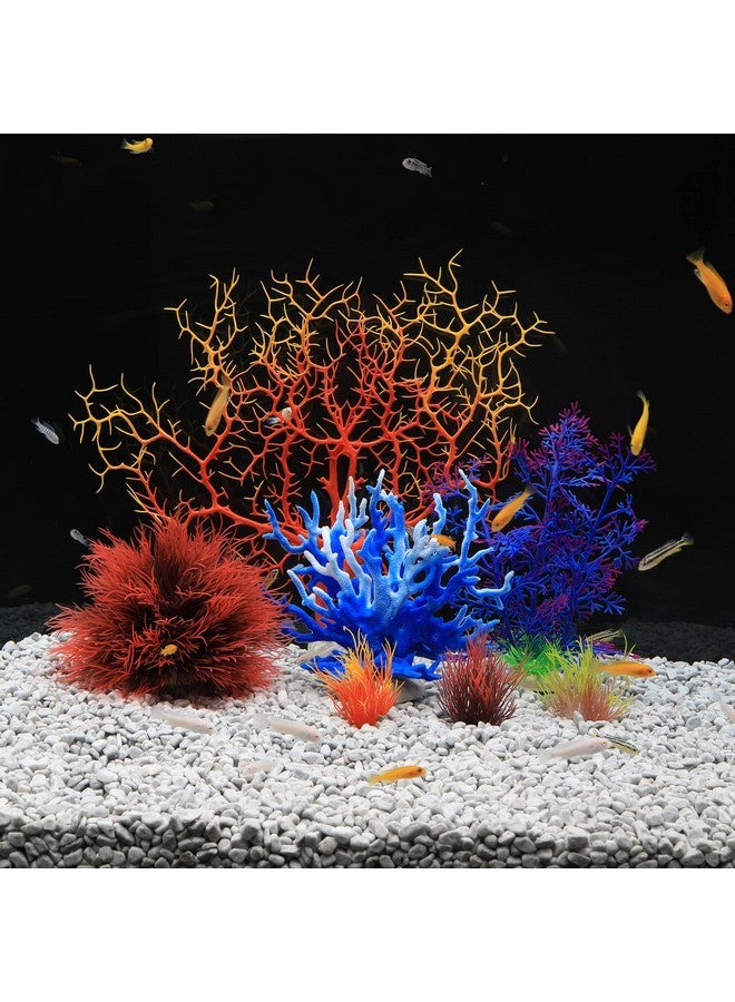 ماي لايف أونيت نباتات أحواض السمك، مجموعة من 7 قطع من زينة المرجان الصناعي لتزيين حوض السمك (متعدد الألوان) - Image 2