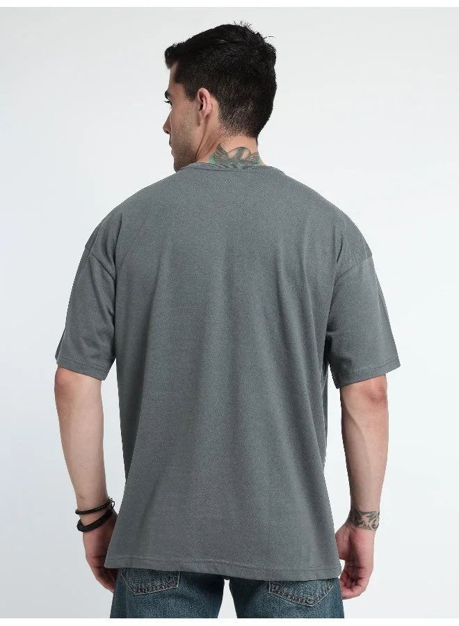 بيونغ تيشيرت مطبوع مقاس كبير "آلات الحب" للرجال