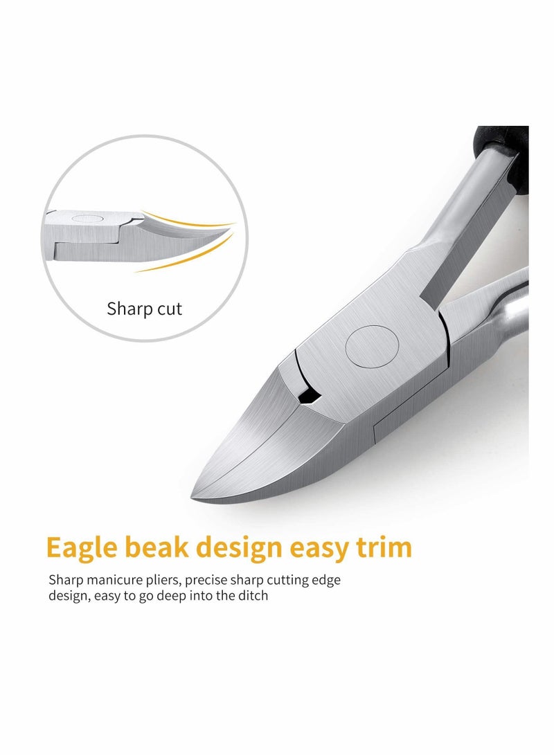 SYOSI Toenail Clippers, Medical Grade Toe Nail Trimmer, Nail Clippers for Thick Nails or Ingrown Toenail Tool, Stainless Steel Sharp Pedicure Toe Nail Clippers Adult, with Easy-to-Grip Rubber Handle - Image 2